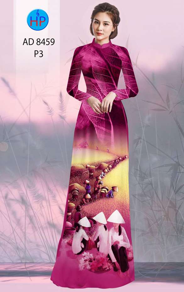 Vải Áo Dài Phong Cảnh Kiểu Mới AD 8459