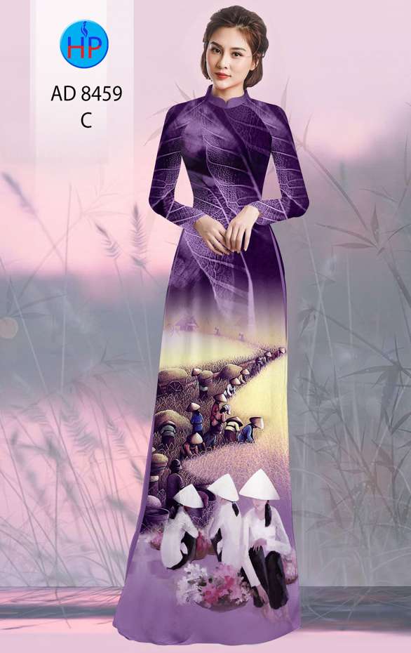 Vải Áo Dài Phong Cảnh Kiểu Mới AD 8459