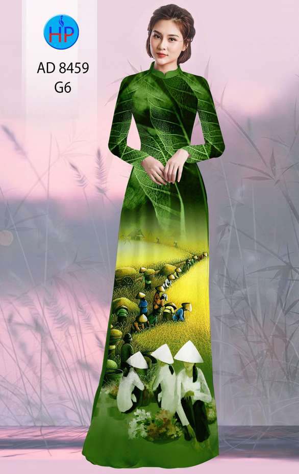Vải Áo Dài Phong Cảnh Kiểu Mới AD 8459