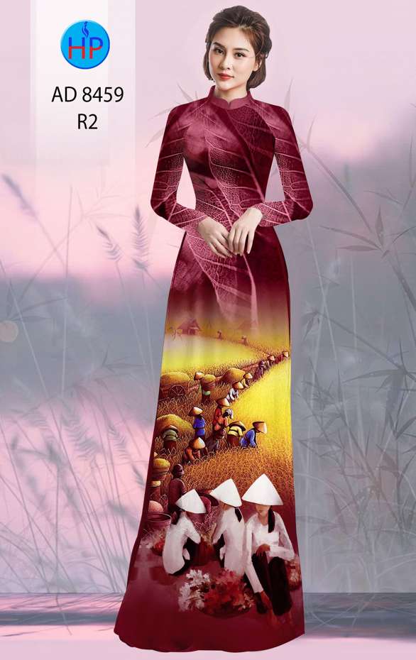 Vải Áo Dài Phong Cảnh Kiểu Mới AD 8459