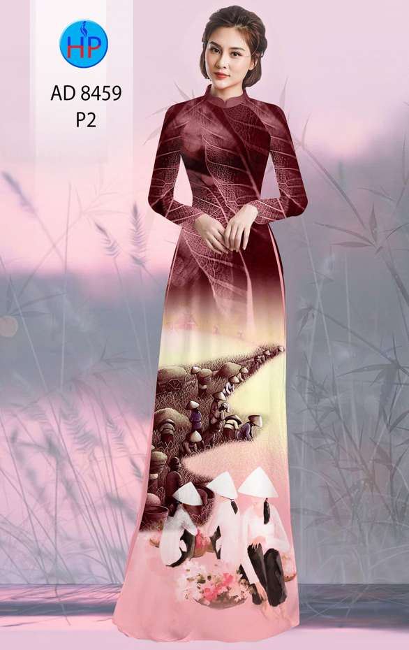 Vải Áo Dài Phong Cảnh Kiểu Mới AD 8459