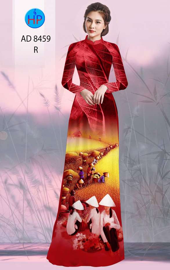 Vải Áo Dài Phong Cảnh Kiểu Mới AD 8459