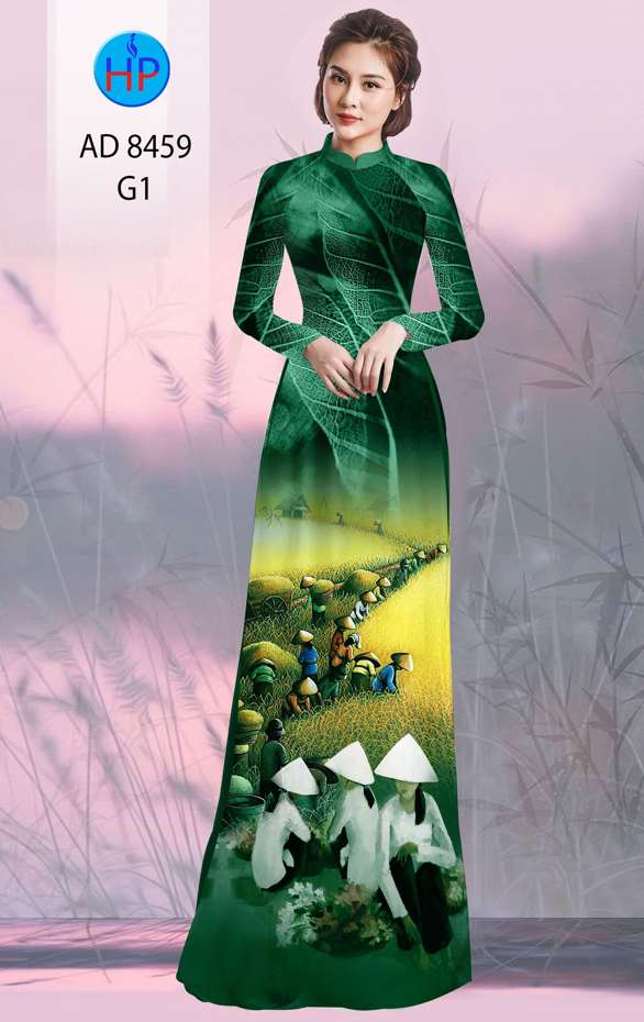Vải Áo Dài Phong Cảnh Kiểu Mới AD 8459