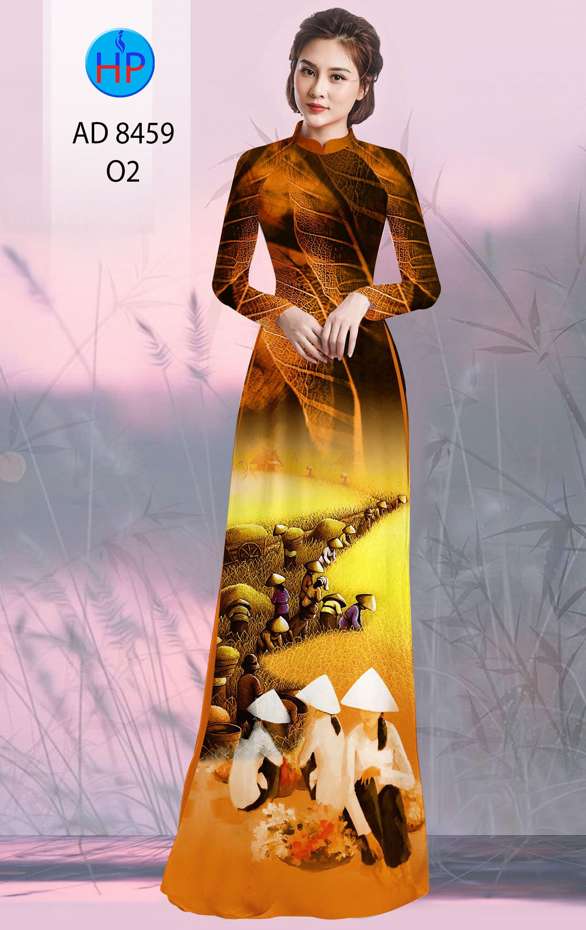 Vải Áo Dài Phong Cảnh Kiểu Mới AD 8459