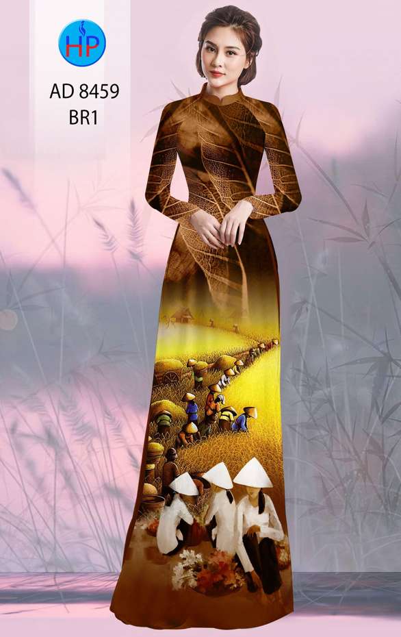 Vải Áo Dài Phong Cảnh Kiểu Mới AD 8459