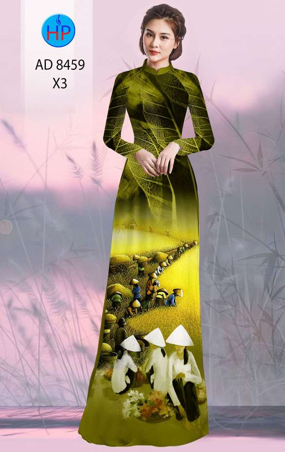 Vải Áo Dài Phong Cảnh Kiểu Mới AD 8459
