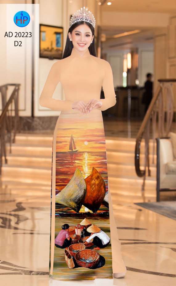 Vải Áo Dài Phong Cảnh Độc Đáo AD 20223