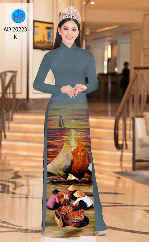 Vải Áo Dài Phong Cảnh Độc Đáo AD 20223