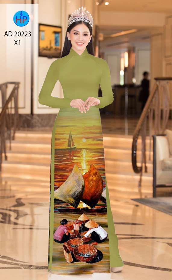 Vải Áo Dài Phong Cảnh Độc Đáo AD 20223