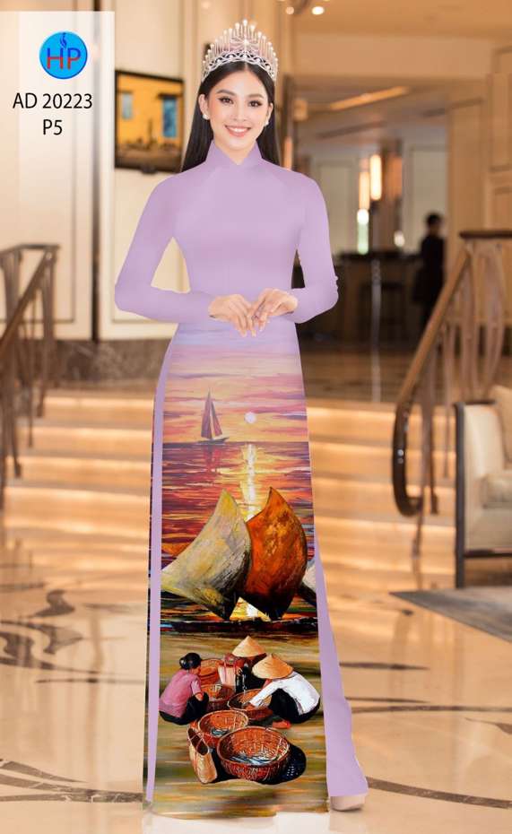 Vải Áo Dài Phong Cảnh Độc Đáo AD 20223