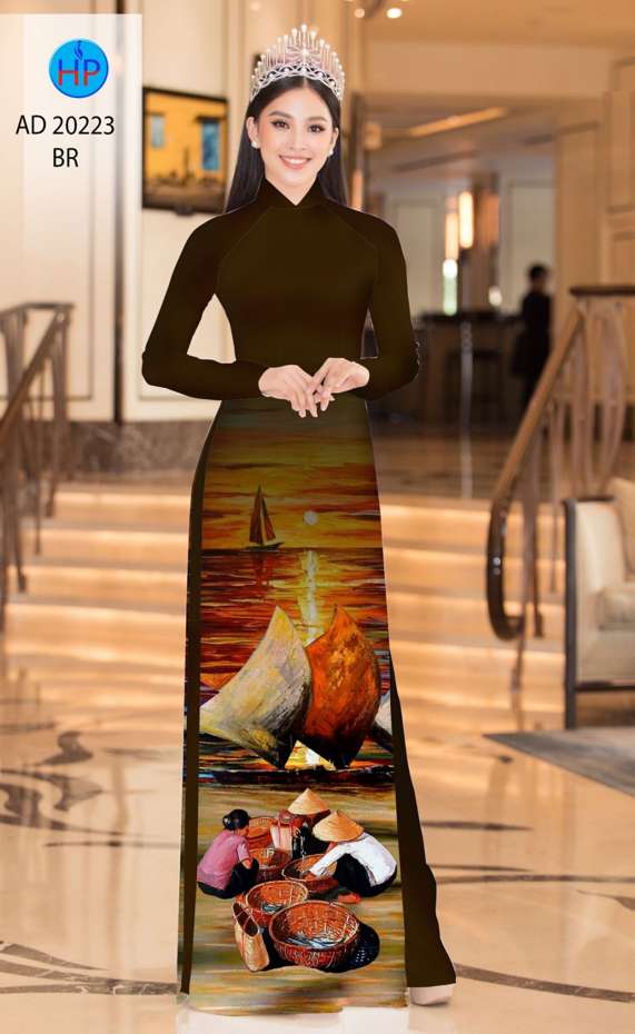Vải Áo Dài Phong Cảnh Độc Đáo AD 20223