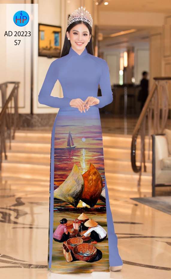 Vải Áo Dài Phong Cảnh Độc Đáo AD 20223