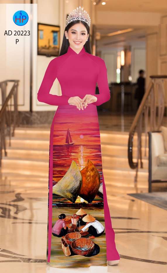 Vải Áo Dài Phong Cảnh Độc Đáo AD 20223