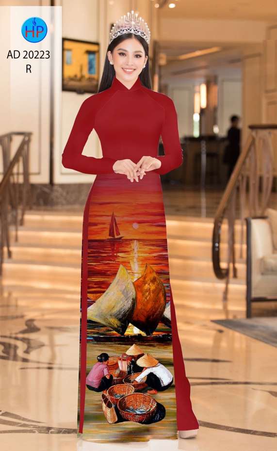 Vải Áo Dài Phong Cảnh Độc Đáo AD 20223