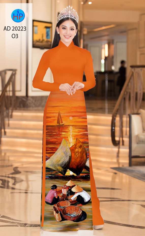 Vải Áo Dài Phong Cảnh Độc Đáo AD 20223