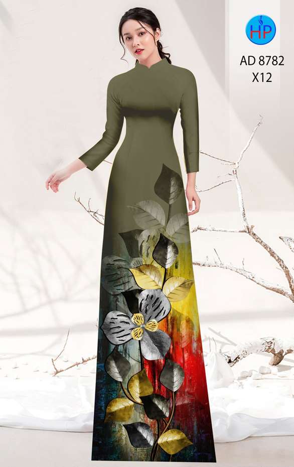 Vải Áo Dài Hoa In 3D Kiểu Mới AD 8782