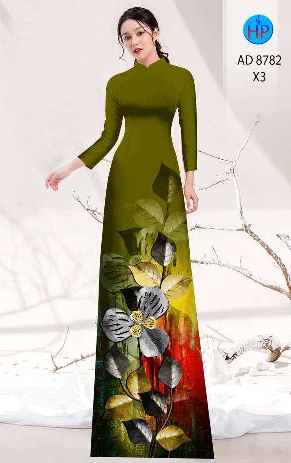 Vải Áo Dài Hoa In 3D Kiểu Mới AD 8782