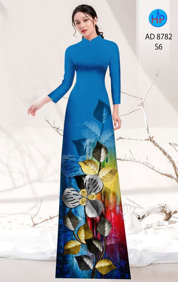 Vải Áo Dài Hoa In 3D Kiểu Mới AD 8782