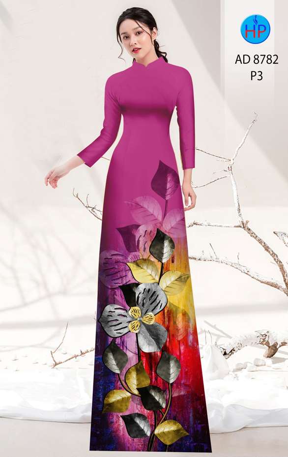 Vải Áo Dài Hoa In 3D Kiểu Mới AD 8782