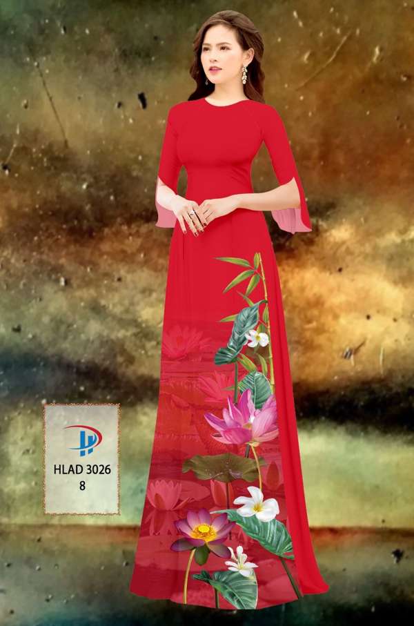 Vải Áo Dài Hoa Sen Vừa Ra AD HLAD3026 25 Vải Áo Dài Hoa Sen Vừa Ra AD HLAD3026