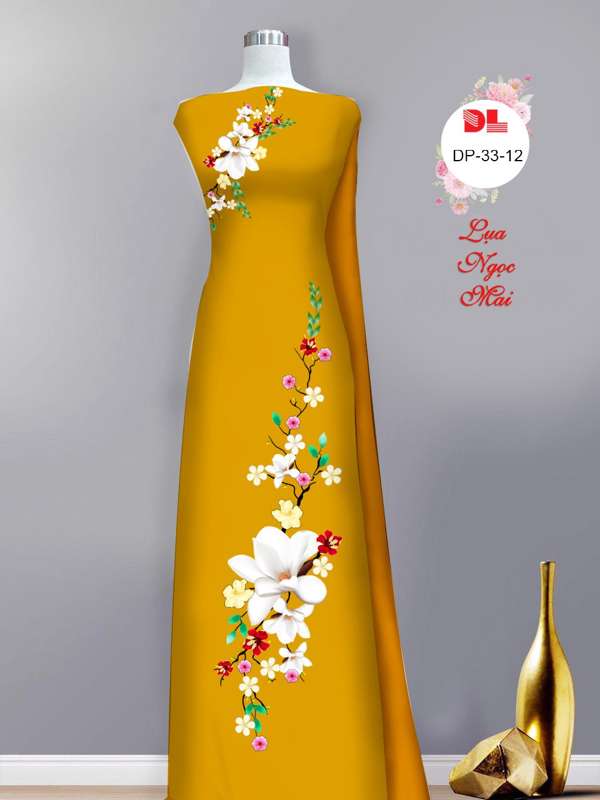 Vải Áo Dài Hoa In 3D Mới Ra AD DP33