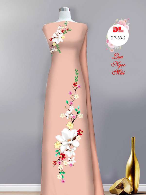 Vải Áo Dài Hoa In 3D Mới Ra AD DP33