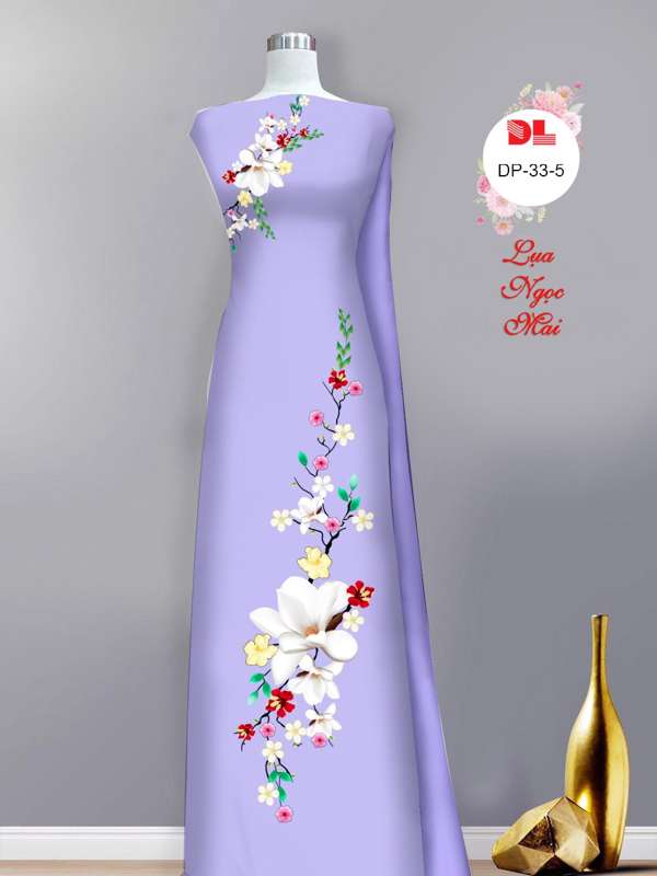 Vải Áo Dài Hoa In 3D Mới Ra AD DP33