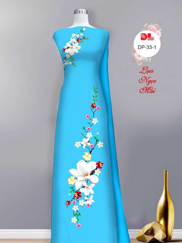 Vải Áo Dài Hoa In 3D Mới Ra AD DP33