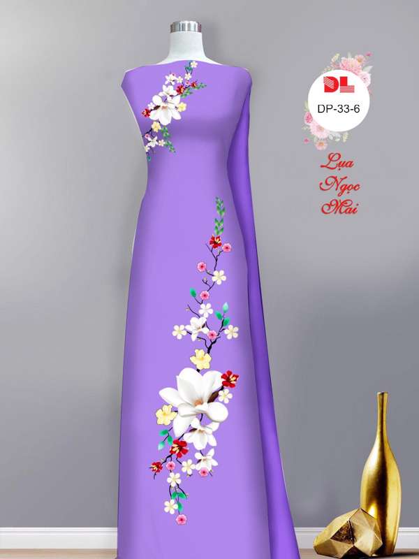 Vải Áo Dài Hoa In 3D Mới Ra AD DP33