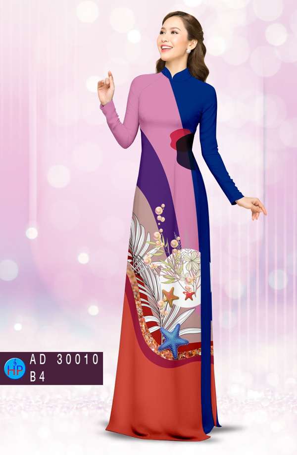 Vải Áo Dài Hoa In 3D Vừa Ra AD 30010