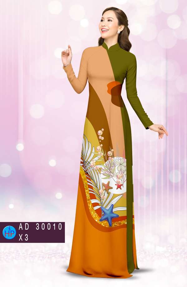 Vải Áo Dài Hoa In 3D Vừa Ra AD 30010
