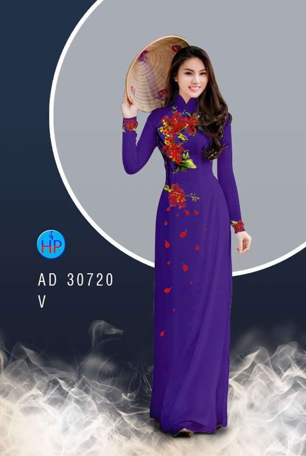 Vải Áo Dài Hoa Phượng Mới Ra AD 30720