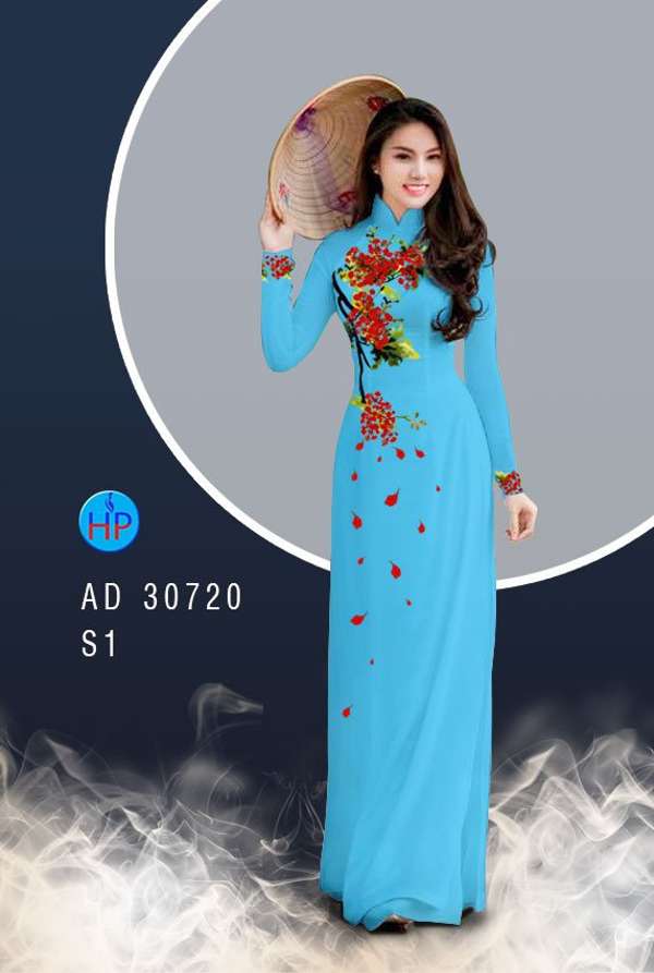Vải Áo Dài Hoa Phượng Mới Ra AD 30720