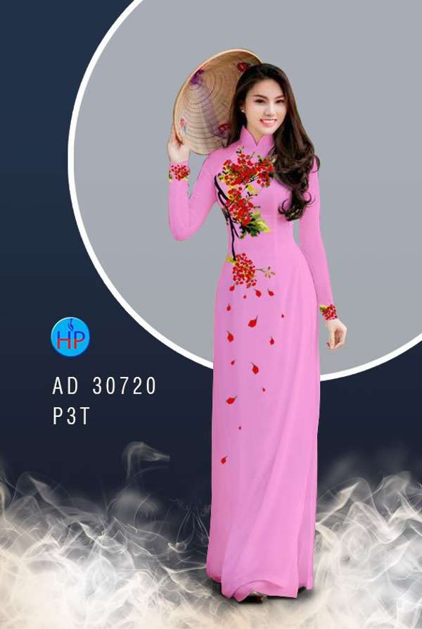 Vải Áo Dài Hoa Phượng Mới Ra AD 30720