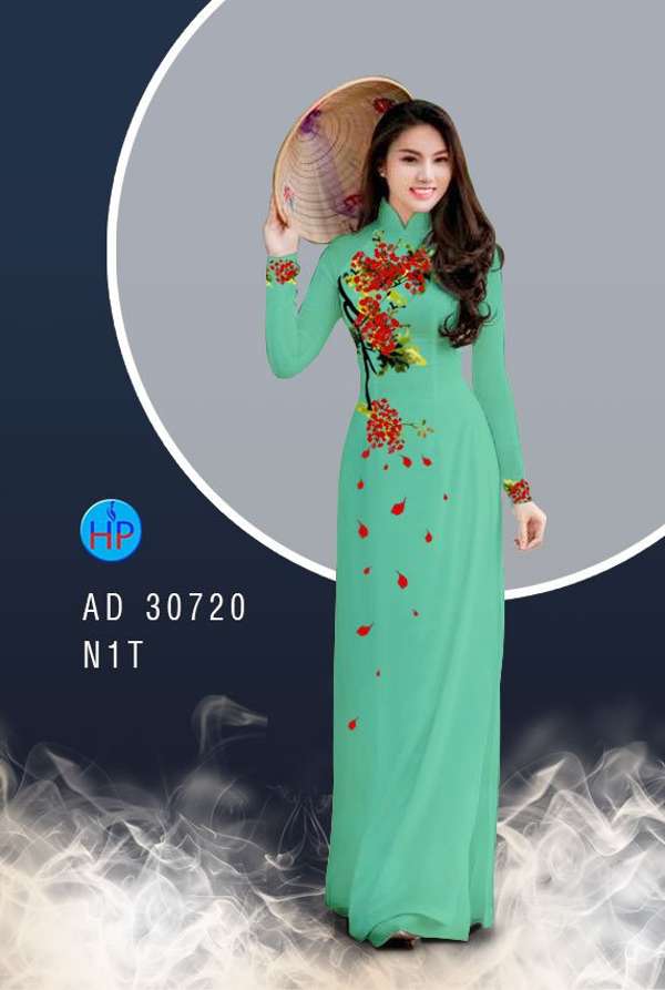 Vải Áo Dài Hoa Phượng Mới Ra AD 30720