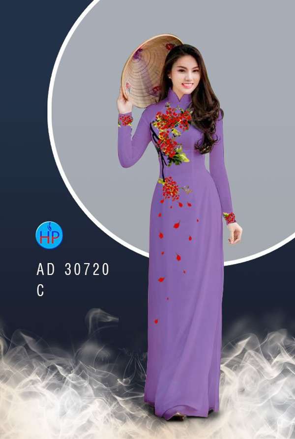 Vải Áo Dài Hoa Phượng Mới Ra AD 30720