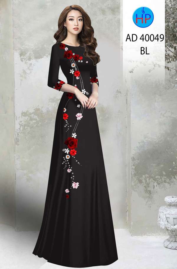 Vải Áo Dài Hoa In 3D Mới Ra AD 40049 37 Vải Áo Dài Hoa In 3D Mới Ra AD 40049