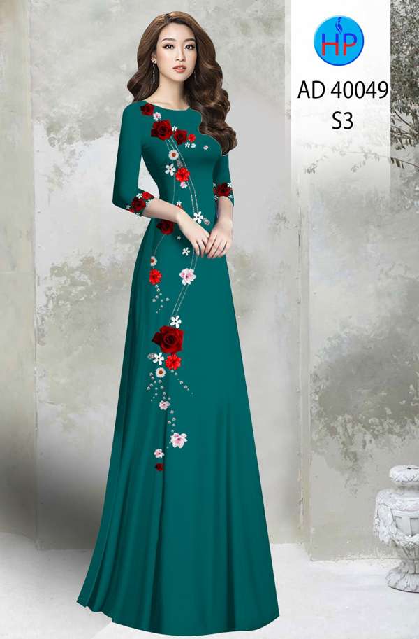 Vải Áo Dài Hoa In 3D Mới Ra AD 40049 41 Vải Áo Dài Hoa In 3D Mới Ra AD 40049