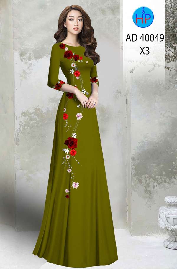 Vải Áo Dài Hoa In 3D Mới Ra AD 40049 39 Vải Áo Dài Hoa In 3D Mới Ra AD 40049
