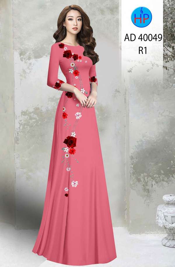 Vải Áo Dài Hoa In 3D Mới Ra AD 40049 44 Vải Áo Dài Hoa In 3D Mới Ra AD 40049