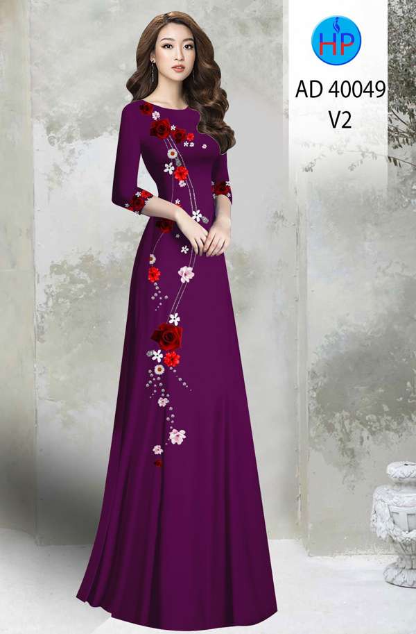 Vải Áo Dài Hoa In 3D Mới Ra AD 40049 42 Vải Áo Dài Hoa In 3D Mới Ra AD 40049