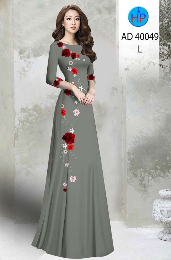 Vải Áo Dài Hoa In 3D Mới Ra AD 40049 45 Vải Áo Dài Hoa In 3D Mới Ra AD 40049