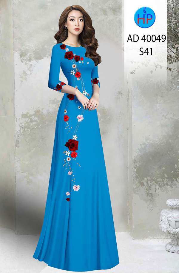 Vải Áo Dài Hoa In 3D Mới Ra AD 40049 47 Vải Áo Dài Hoa In 3D Mới Ra AD 40049