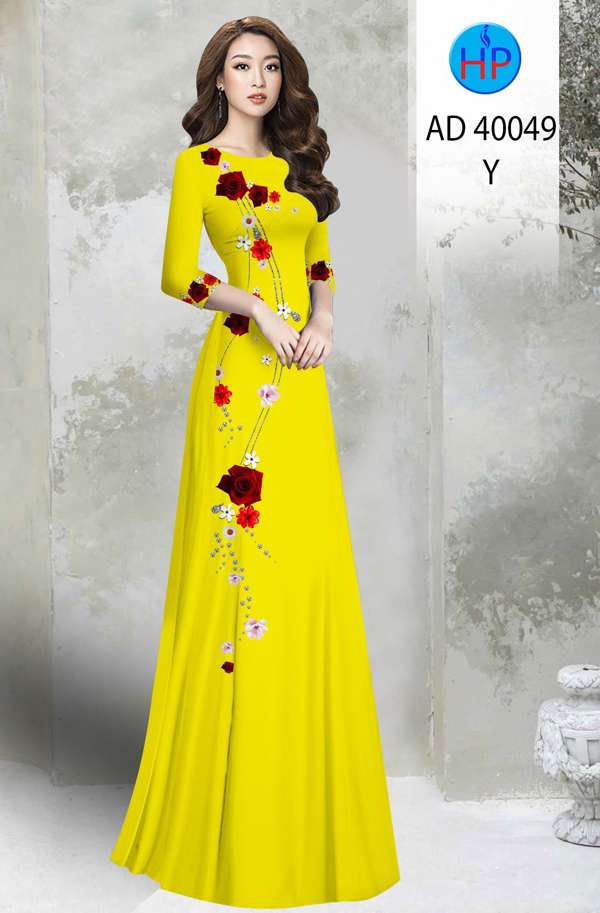 Vải Áo Dài Hoa In 3D Mới Ra AD 40049 49 Vải Áo Dài Hoa In 3D Mới Ra AD 40049