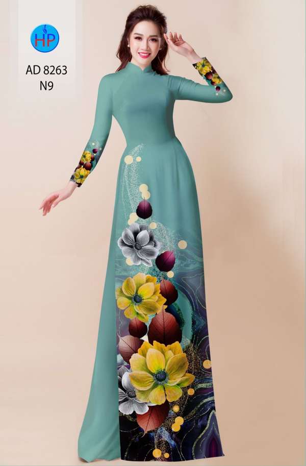 Vải Áo Dài Hoa In 3D Độc Đáo AD 8263 44 Vải Áo Dài Hoa In 3D Độc Đáo AD 8263