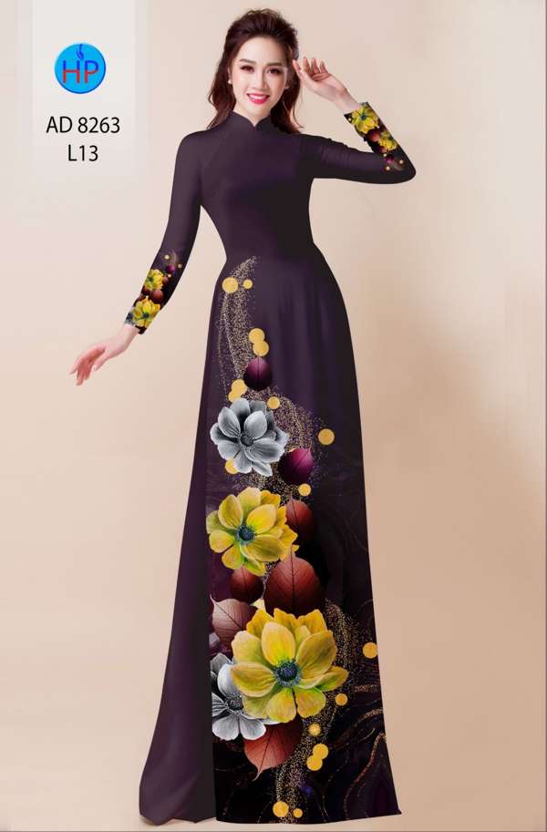 Vải Áo Dài Hoa In 3D Độc Đáo AD 8263 46 Vải Áo Dài Hoa In 3D Độc Đáo AD 8263