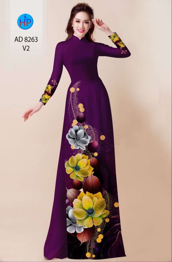 Vải Áo Dài Hoa In 3D Độc Đáo AD 8263 54 Vải Áo Dài Hoa In 3D Độc Đáo AD 8263