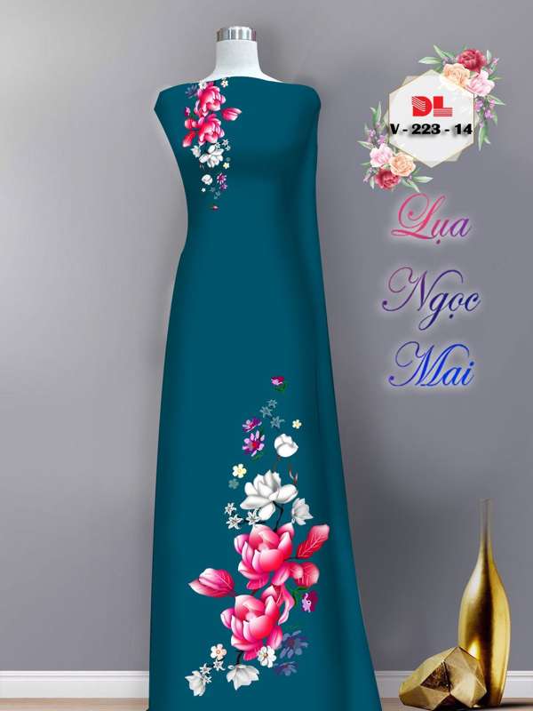 Vải Áo Dài Hoa In 3D Mới Ra AD V223