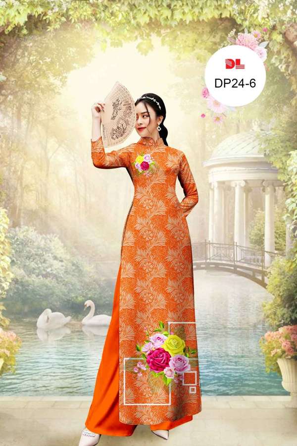 Vải Áo Dài Hoa Hồng Mới Ra AD DP24