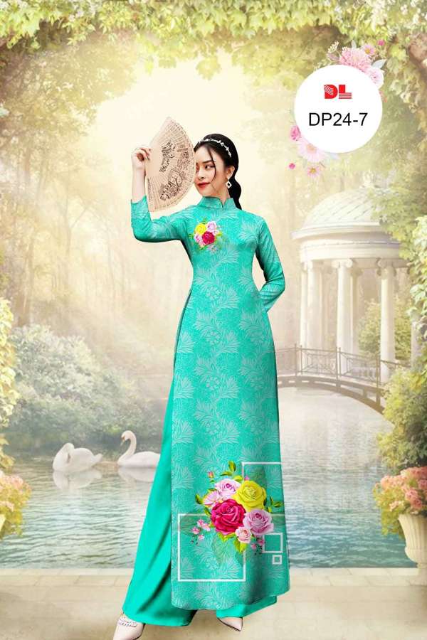 Vải Áo Dài Hoa Hồng Mới Ra AD DP24